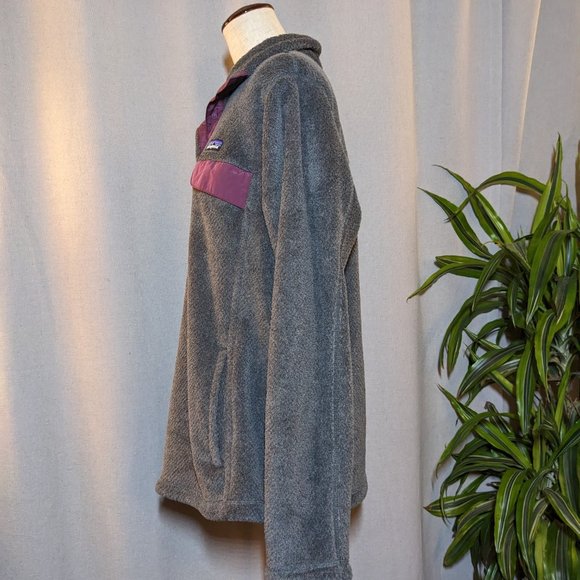 Patagonia Gray Purple Re-Tool Snap-T Fleece Pullover Kangaroo Pocket XL - Picture 3 of 7